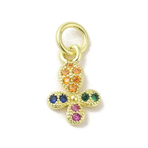 Brass Micro Pave Cubic Zirconia Charms
