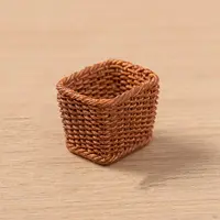 Resin Bamboo Rattan Miniature Basket Ornaments