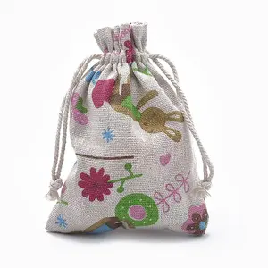 Polycotton(Polyester Cotton) Packing Pouches Drawstring Bags