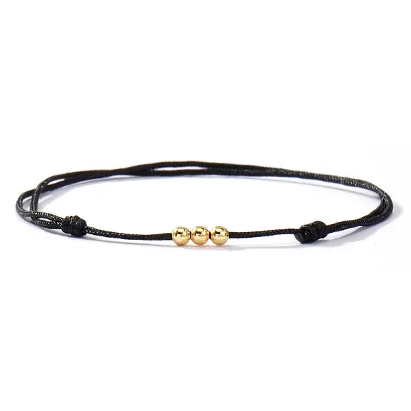 Brass Round Bead Braided Bracelets