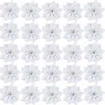 100Pcs Polyester Rhinestone Flower for Ornament Appliques DIY Wedding