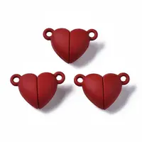 Spray Painted Alloy Magnetic Clasps with Loops