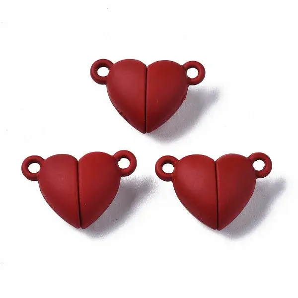 Spray Painted Alloy Magnetic Clasps with Loops