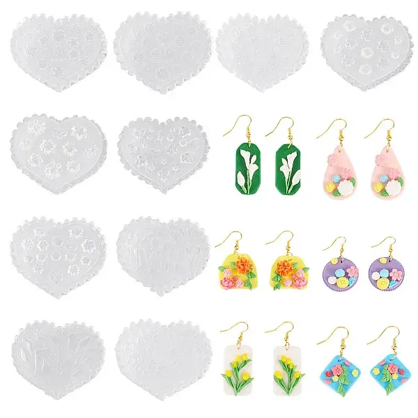 10Pcs 10 Styles Silicone Polymer Clay Mold