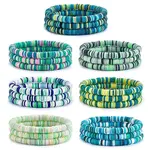Handmade Polymer Clay Heishi Surfer Stretch Bracelets Set