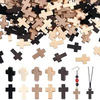 200Pcs 5 Colors Wooden Pendants