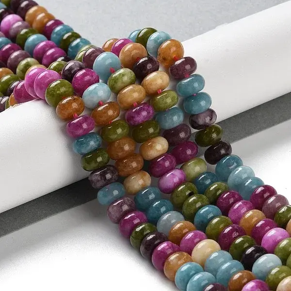 Natural Dyed White Jade Beads Strands