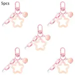 5Pcs Transparent Luminous Acrylic Star & Brass Bell & Oval Link Pendant Decorations