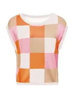 Imily Bela Sveter  svetlohnedá / oranžová / svetloružová / biela
