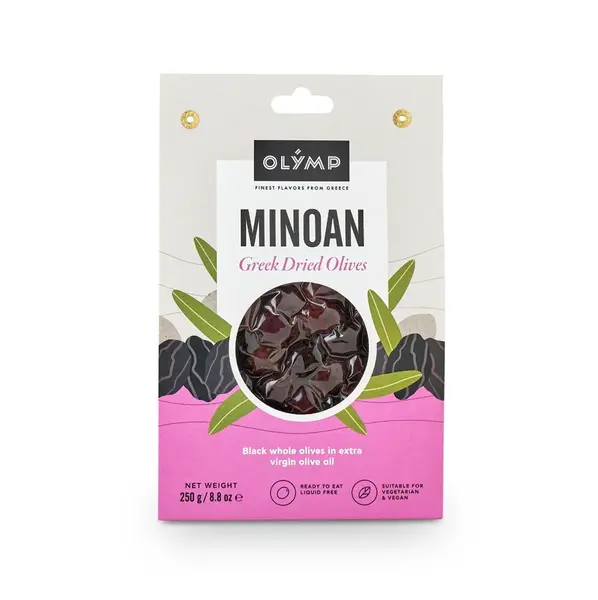 Olymp Sušené černé olivy s peckou vakuované 250 g