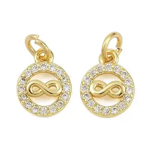 Brass Micro Pave Clear Cubic Zirconia Pendants