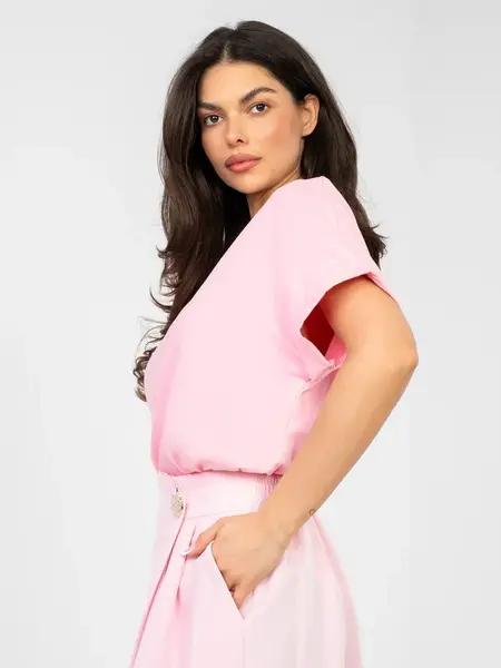 Pastelová ružová blúzka oversize