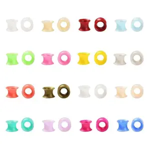 32Pcs 16 Colors Silicone Thin Ear Gauges Flesh Tunnels Plugs