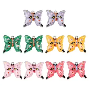 10Pcs 5 Colors Translucent Resin Pendants