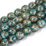 Handmade Gold Sand Lampwork Beads Strands