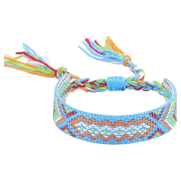 Polyester-cotton Braided Rhombus Pattern Cord Bracelet