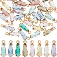 40Pcs Faceted Glass Pendants