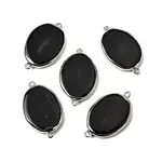 Natural Agate(Dyed & Heated) Oval Links Connector Charms