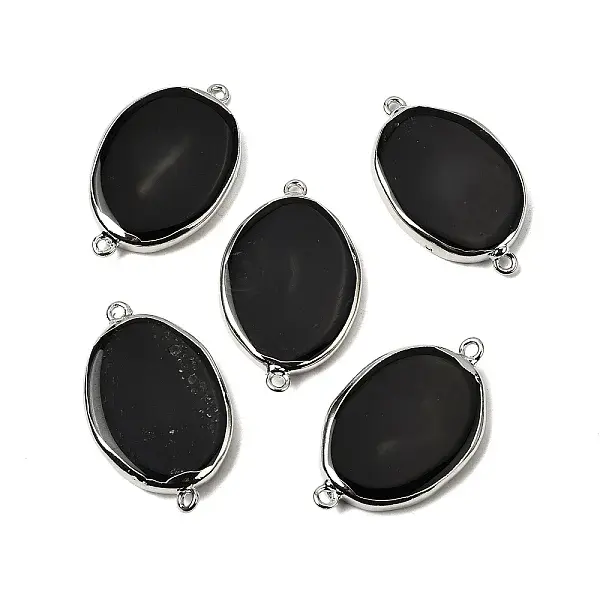 Natural Agate(Dyed & Heated) Oval Links Connector Charms