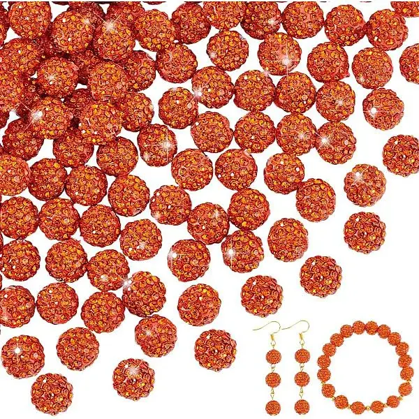 100Pcs Polymer Clay Rhinestone Beads