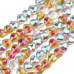 Electroplated Transparent Glass Beads Strand