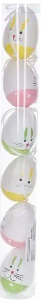 Vajíčko W033816 dekorační plastové barevné 6 cm v tubě, 6ks