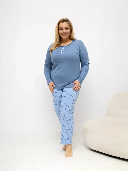 Modré plus size pyžamo DU-PI-FP-510.13