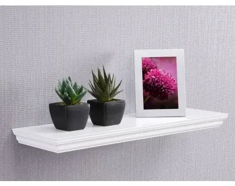 Nástenná polica Landwood, šírka 60 cm, biela%
