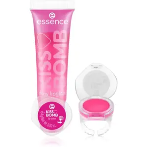 essence KISS BOMB shiny lipgloss & lip balm sada na rty