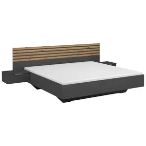 Rauch Möbel POSTEL S NOČNÍMI STOLKY, 180/200 cm, šedá