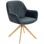 MID.YOU ŽIDLE S PODRUČKAMI, samet, přírodní barvy, tmavě šedá