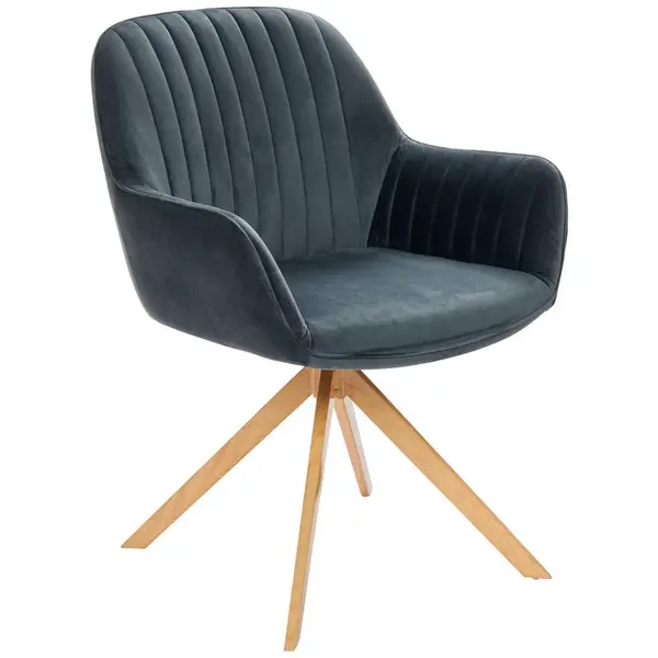 MID.YOU ŽIDLE S PODRUČKAMI, samet, přírodní barvy, tmavě šedá