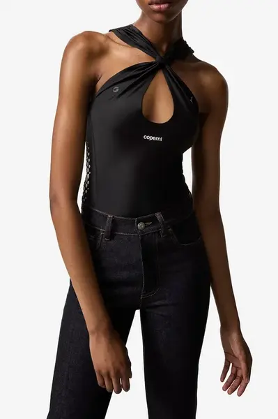 Top Coperni x Puma dámský, černá barva, cold shoulder, 626690