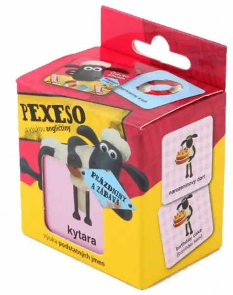 Ovečka Shaun Na prázdninách - pexeso s výukou angličtiny, 36 kartiček v krabičce