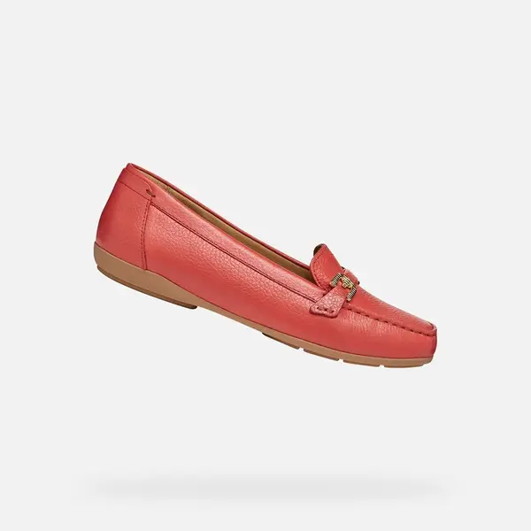 Červené dámské loafers Geox Annytah Power