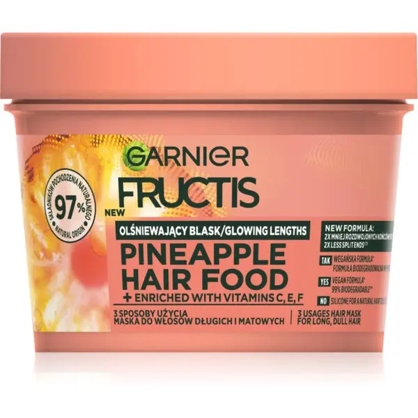 Garnier Fructis Pineapple Hair Food maska na vlasy na roztřepené konečky vlasů 400 ml