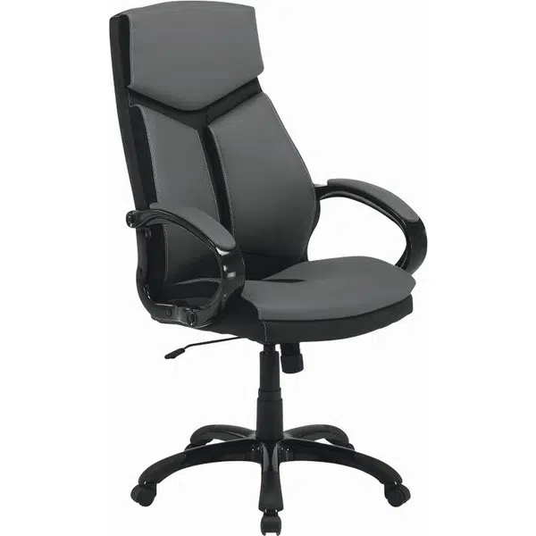 Carryhome OTOČNÁ ŽIDLE, vzhled kůže, šedá, černá