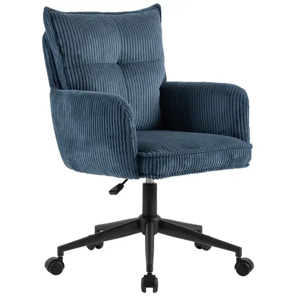 Carryhome OTOČNÁ ŽIDLE, manšestr, modrá, černá