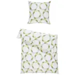 Janine POVLEČENÍ, makosatén, zelená, bílá, 135/200 cm