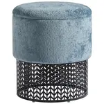 MID.YOU TABURET, kov, textil, kompozitní dřevo, 40/44/40 cm