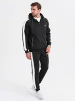 Ombre Men's sweat set sweatshirt with stand-up collar + jogger pants - gray