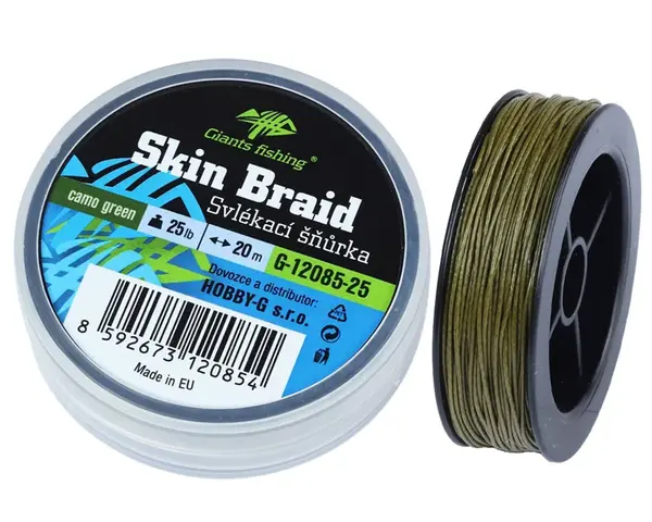 Giants fishing svlékací šňůra carp line skin braid camo 25 lb 20 m