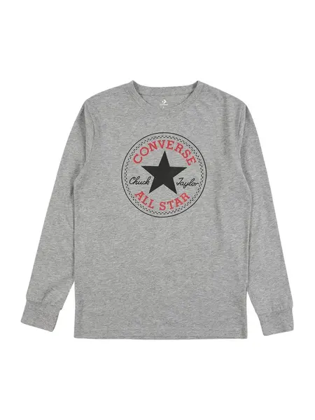 CONVERSE Tričko  sivá melírovaná / červená / čierna