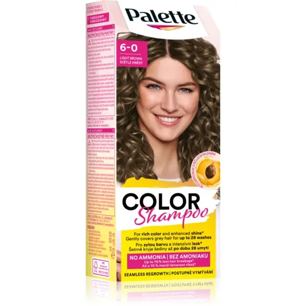 Schwarzkopf Palette Color Shampoo tónovací šampon odstín 6-0 Light Brown 50 ml