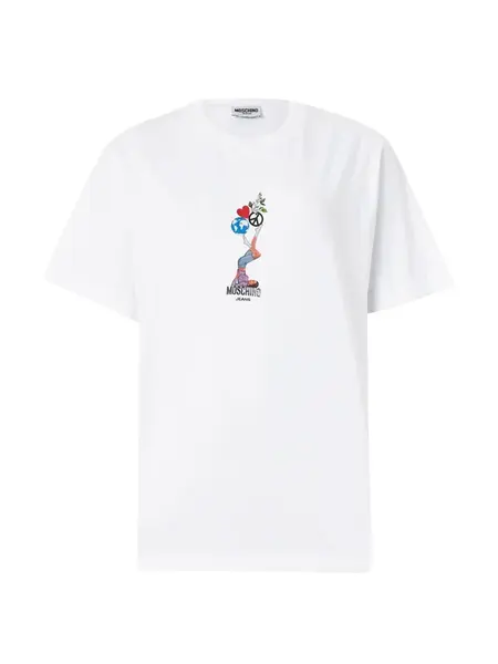 Moschino Jeans Tričko  zelená / červená / čierna / biela