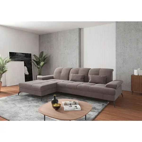 Sit & More ROHOVÁ SEDAČKA, textil, šedohnědá