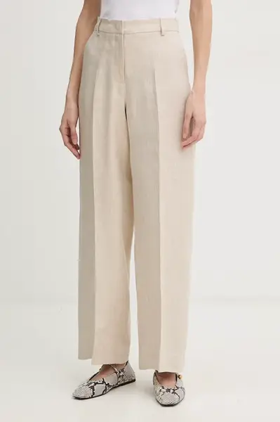 Weekend Max Mara kalhoty dámské lněné MALIZIA