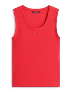 Tommy Jeans Top 'ESSENTIAL'  červená