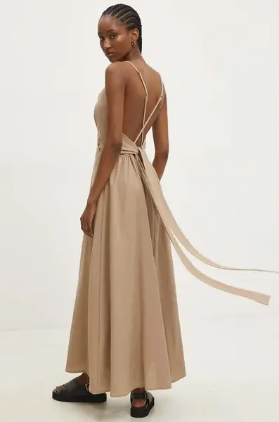 Šaty Answear.LAB béžová barva, maxi