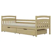 Posteľ Dawid veľké zásuvky 90x180 prírodná, lakovaná